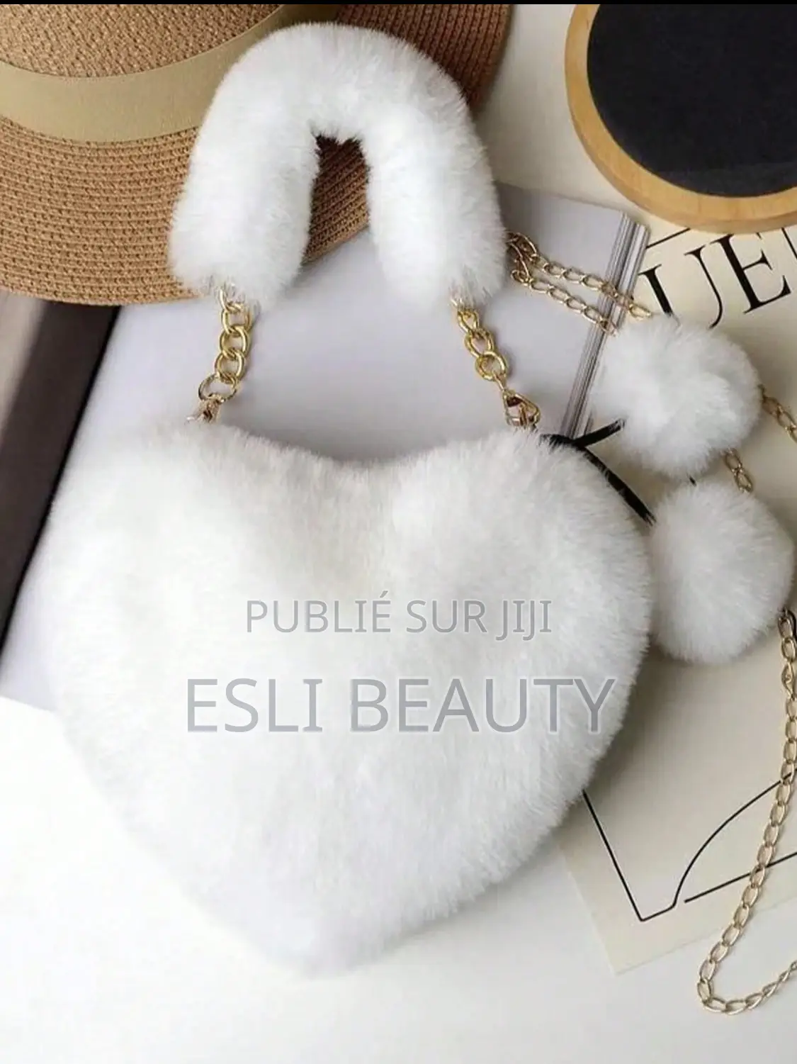 Sac À Main en Peluche en Forme De Cœur