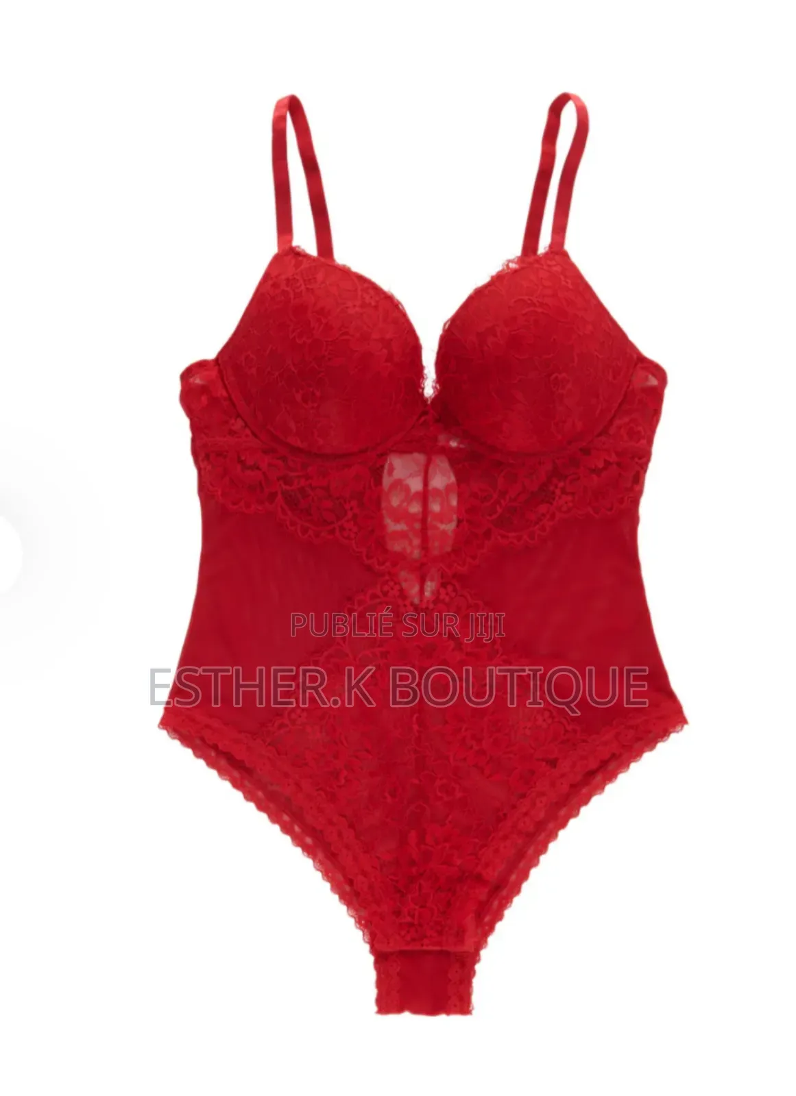 Bodysuit Rouge en Dentelle Importée, Légère Et Élégante.