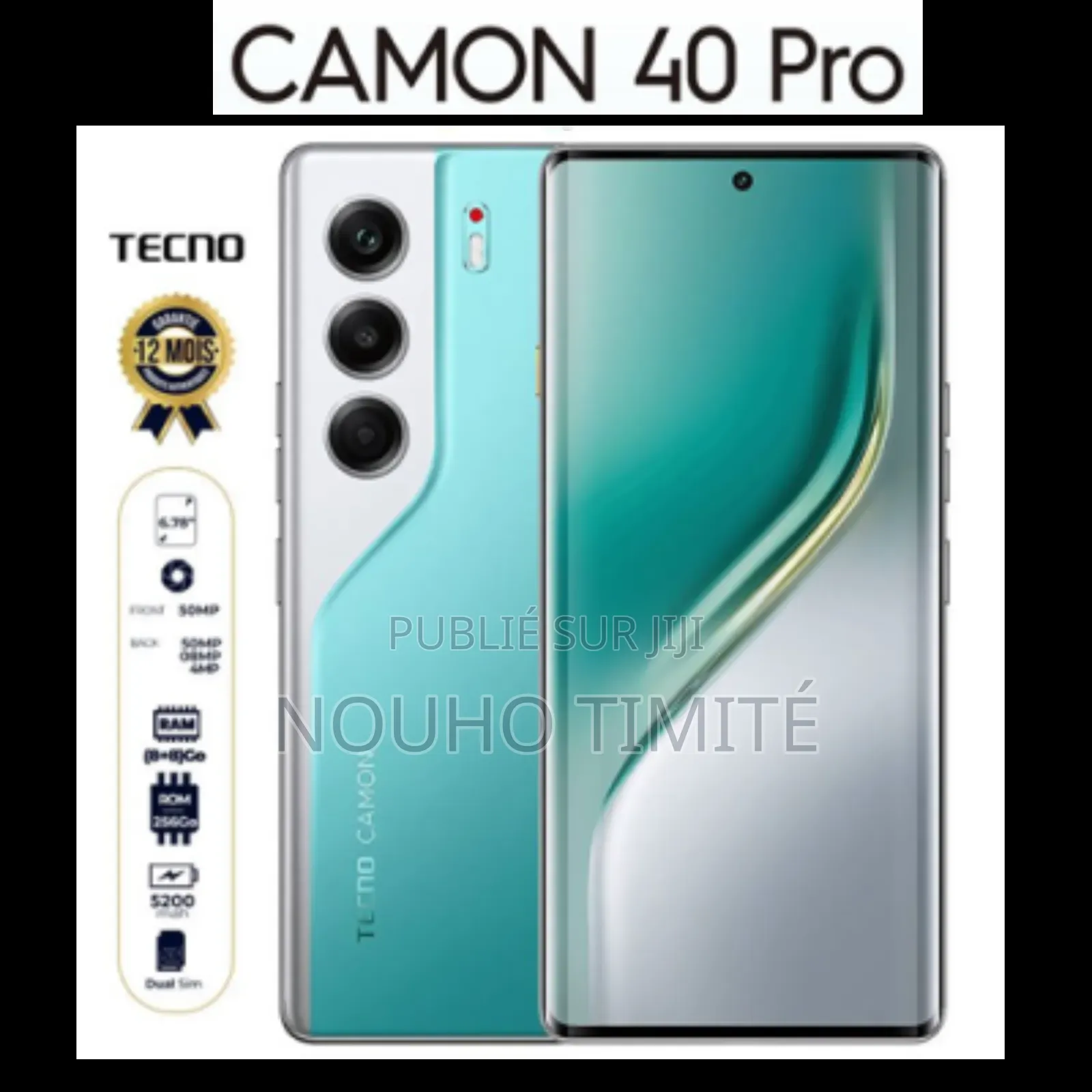 New Tecno Camon 40 Pro 256 GB Bleu