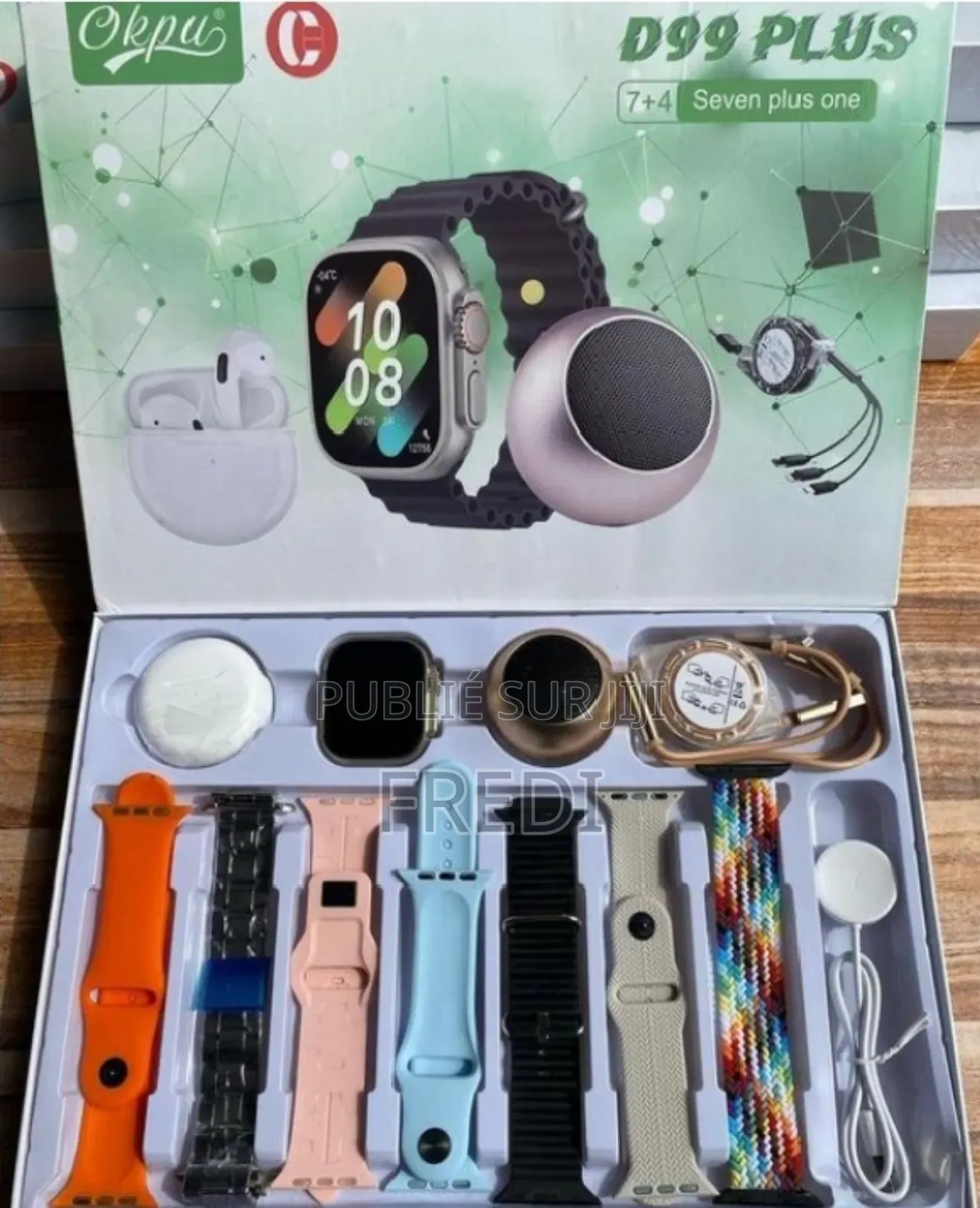 Ensemble Montre Connectée D99 (10 en 1) ( Multi Accessoires)