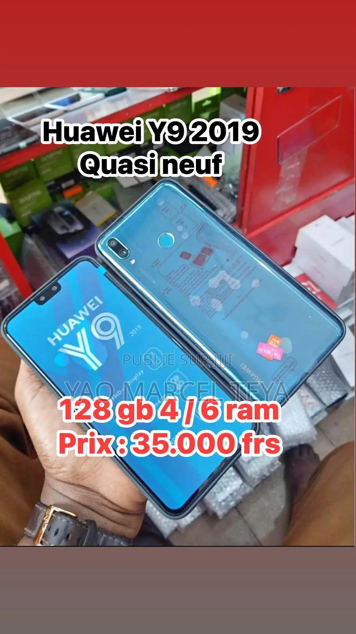 Huawei Y9 2019 128 GB Bleu