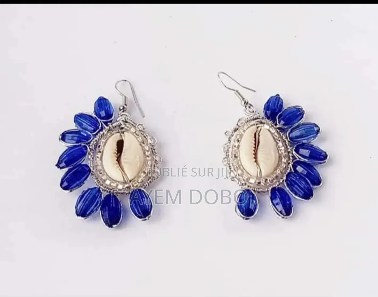 Boucle d'Oreilles Cauris Et Perle