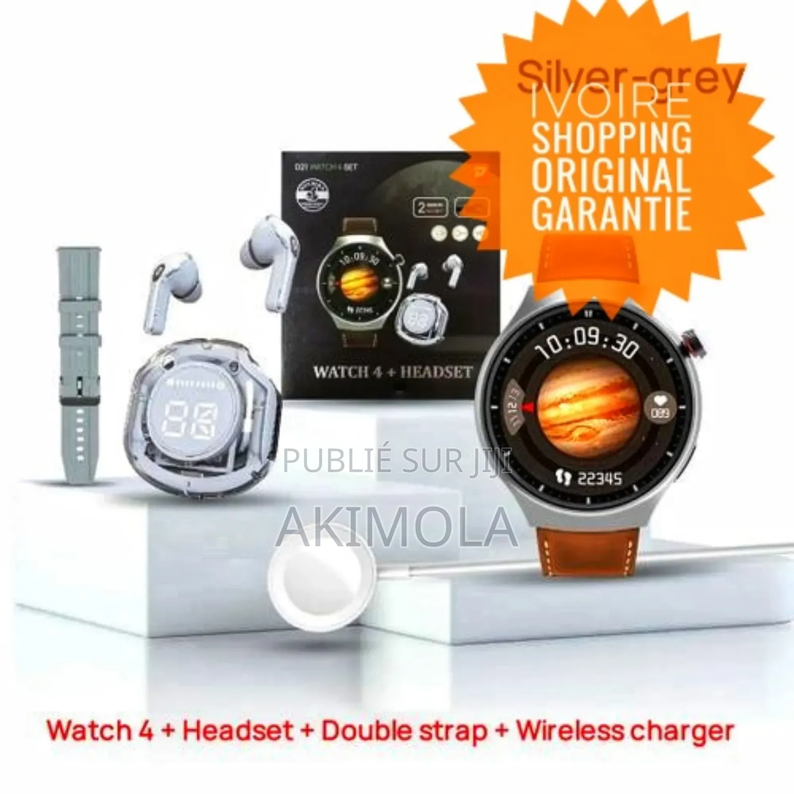 Pack Montre Connectée D21 + Ecouteurs Bluetooth, Deux