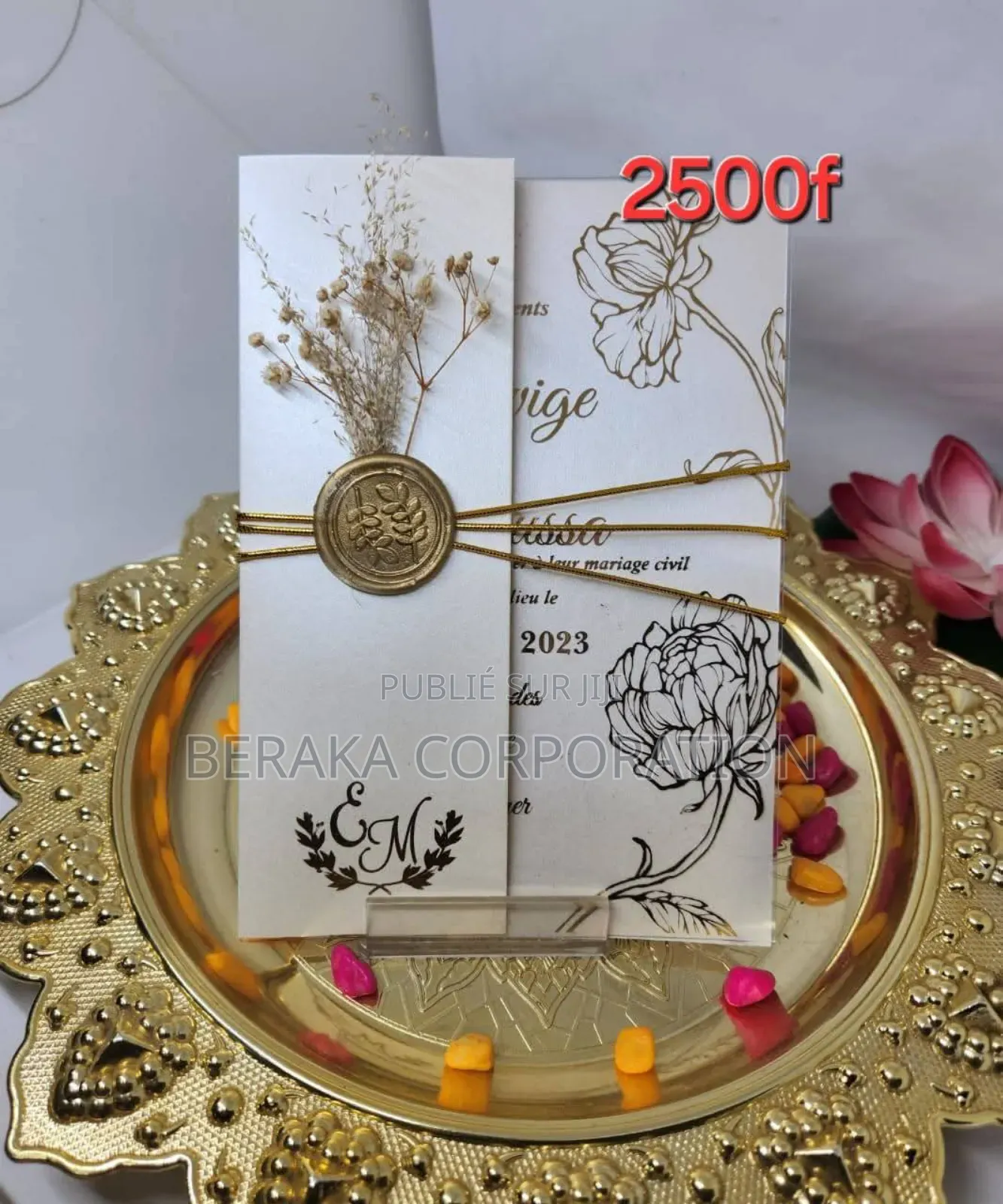 Artes d'Invitation Mariage - Anniversaire - Baptême - Dote