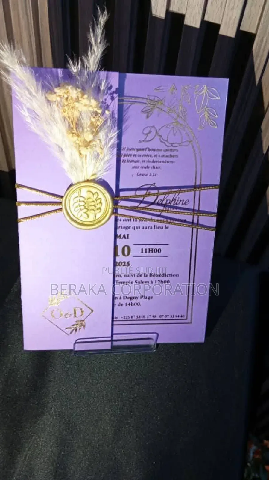 Artes d'Invitation Mariage - Anniversaire - Baptême - Dote