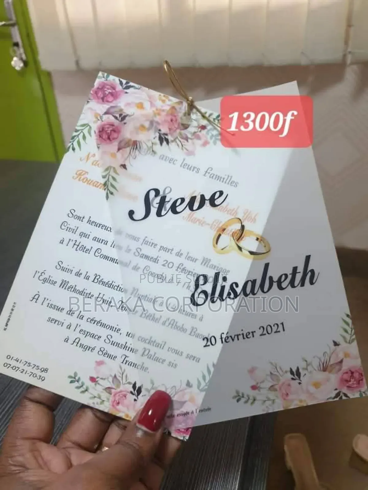 Artes d'Invitation Mariage - Anniversaire - Baptême - Dote