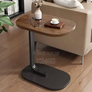 Photo - Table d'Appoint Élégante en Bois Et Metal