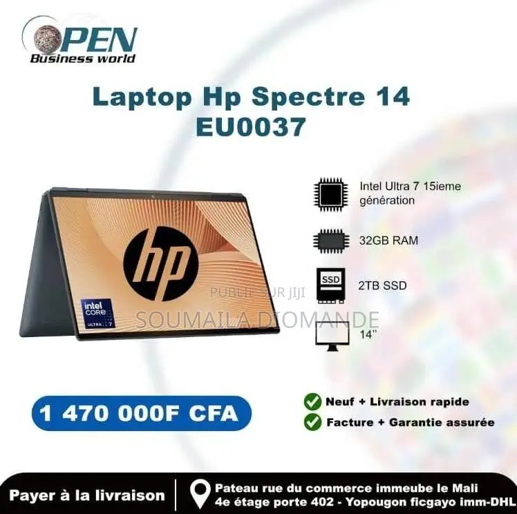 Neuf Ordinateur Portable HP 14S 32GB Intel Core I7 SSD 1T