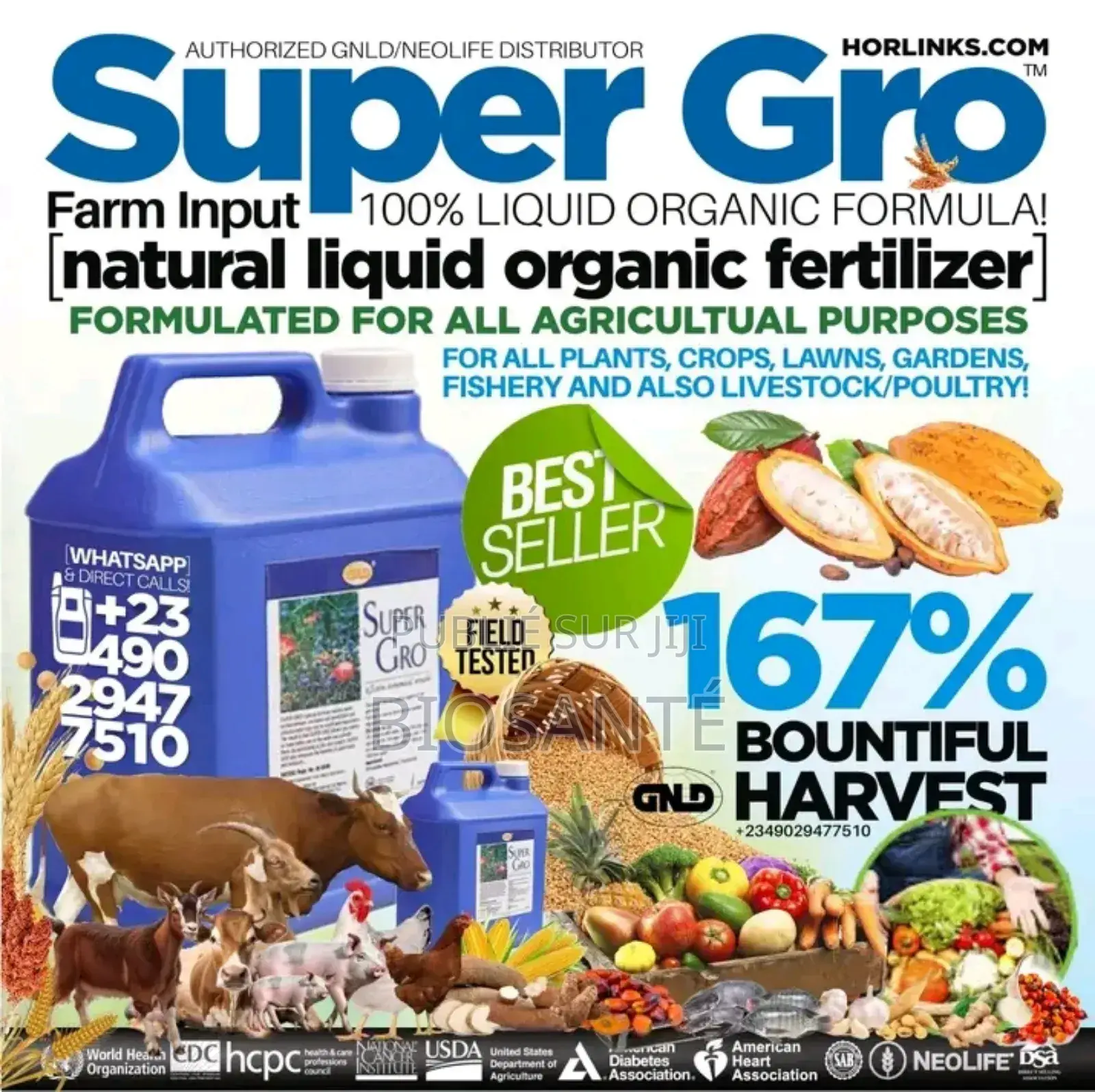 Super Gro Original (Bidon Bleu 100% Bio 1 Carton)