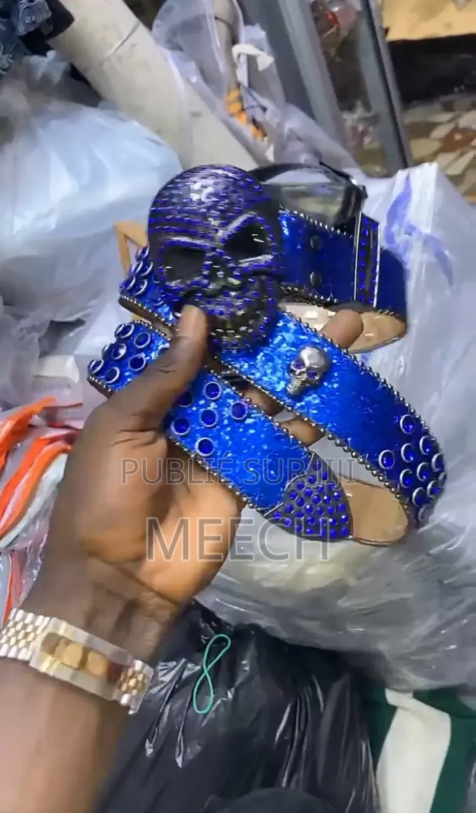 Ceinture Crâne Effet Glamour