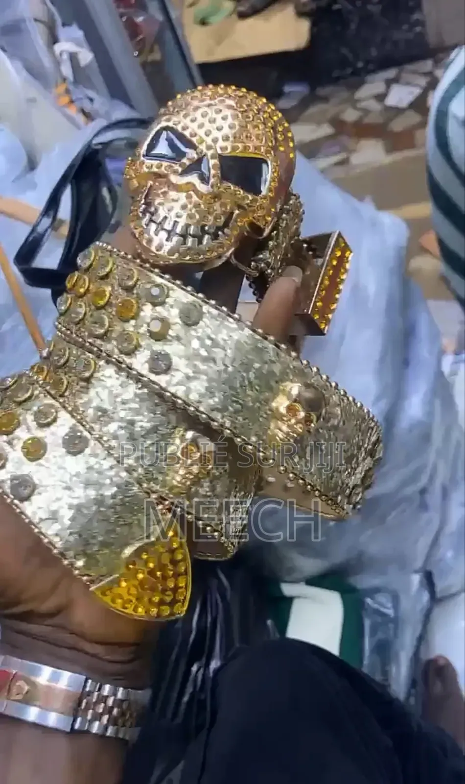 Ceinture Crâne Effet Glamour