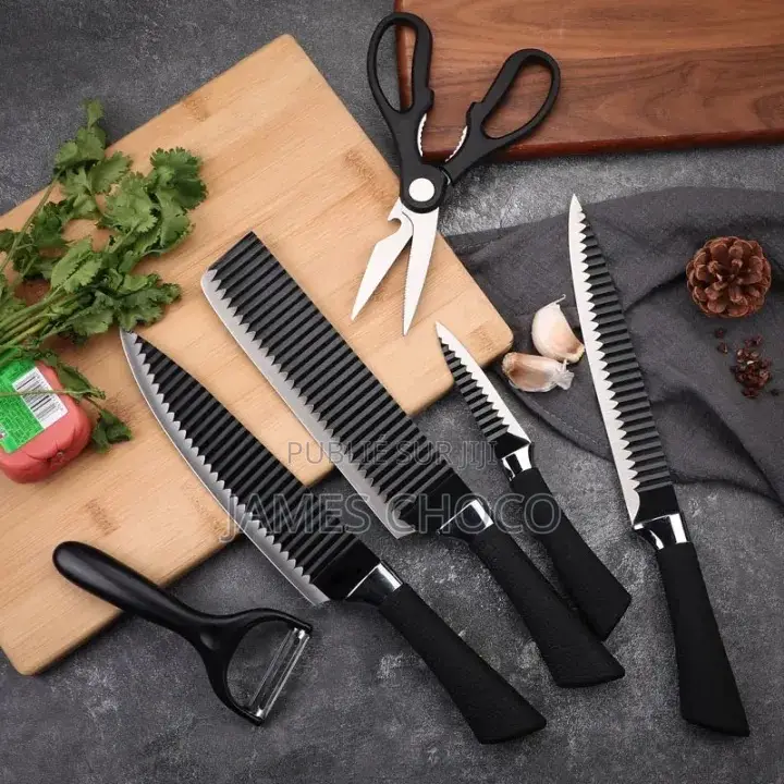 6pcs Wave Cuisine Couteau Ménage en Acier