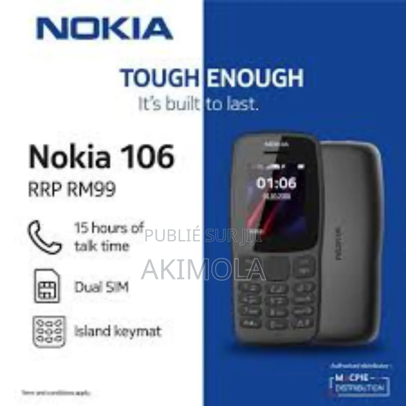 New Nokia 106 Noir