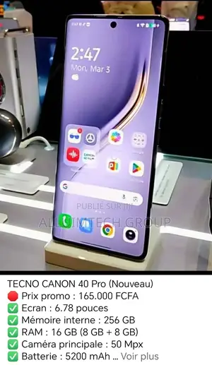 New Tecno Camon 40 256 GB Noir