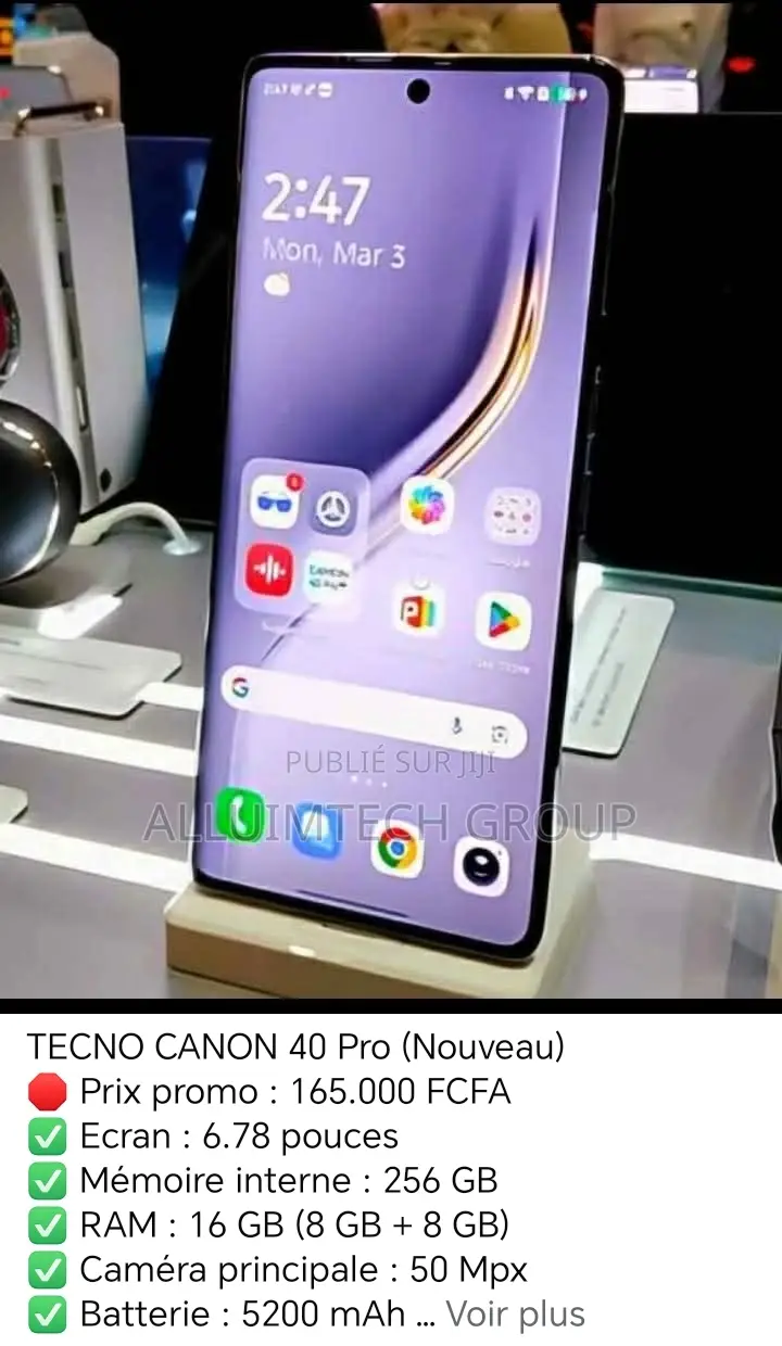 New Tecno Camon 40 256 GB Noir