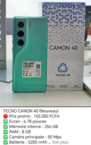 New Tecno Camon 40 256 GB Noir