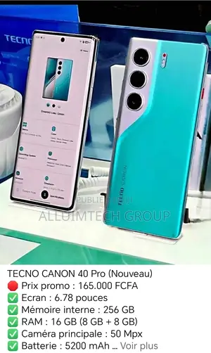 New Tecno Camon 40 256 GB Noir