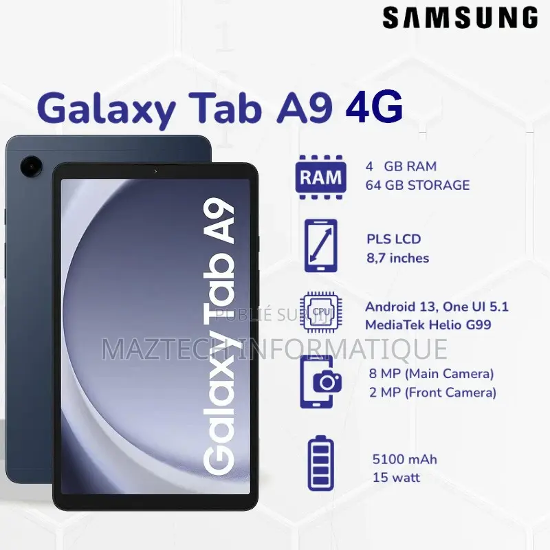 New Samsung Galaxy Tab A9 64 GB Black