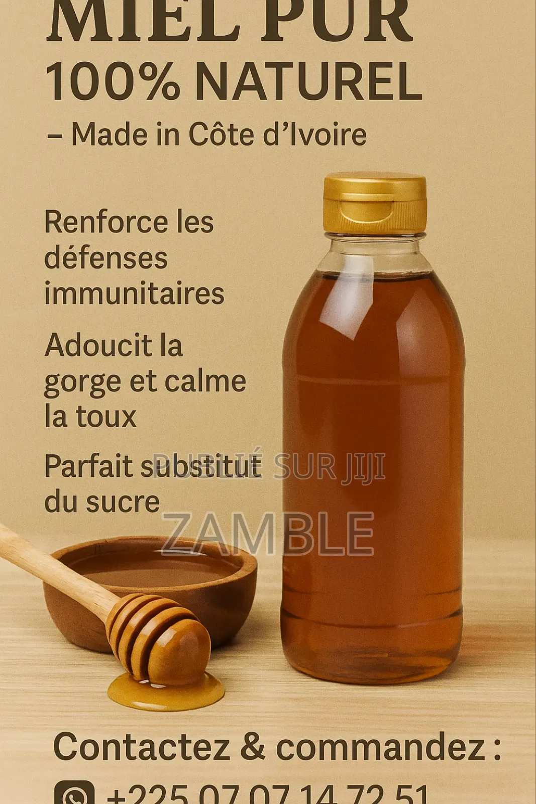 Miel Pur 100%. Satisfait Ou Remboursé