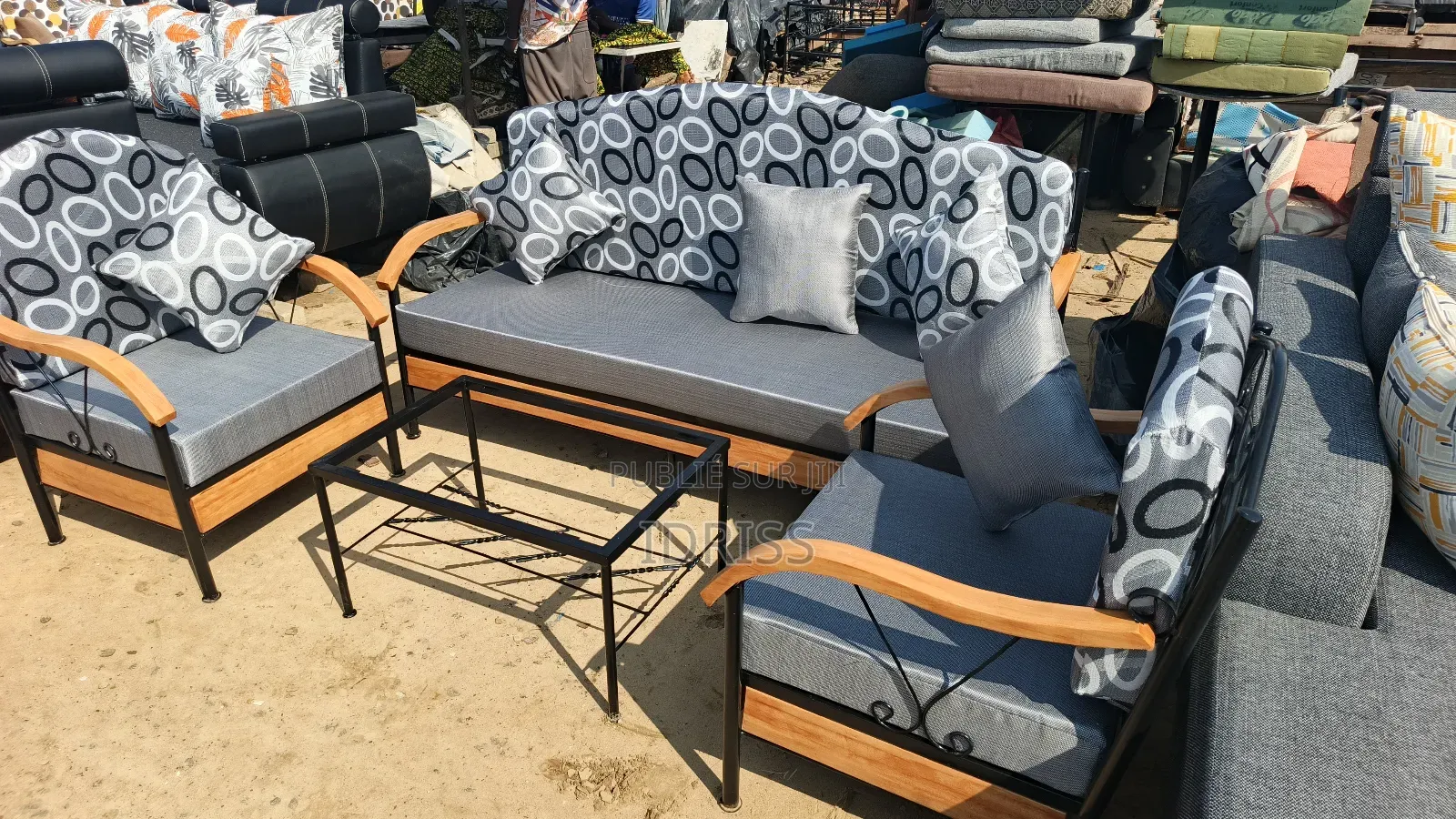 Ensemble De Fauteuil en Fer Forgé Solide Et Confortable