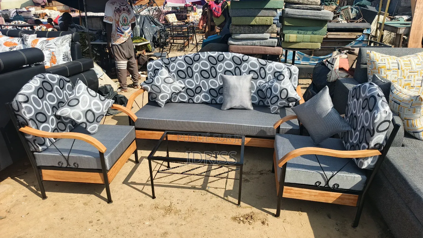 Ensemble De Fauteuil en Fer Forgé Solide Et Confortable