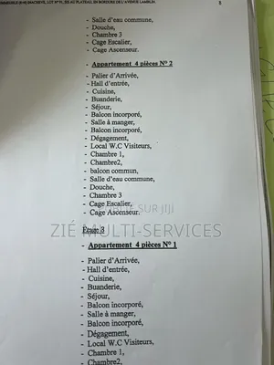 20chbre Blocs d'appartements dans Zié Multi-Service, Le Plateau