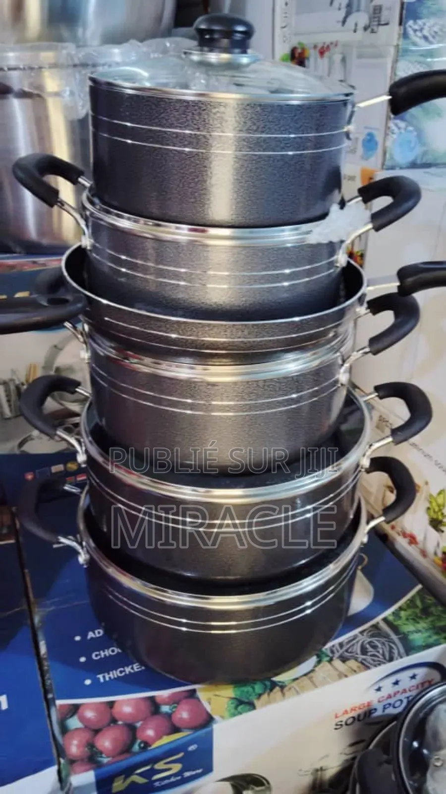 Ensemble De 5 Casseroles Anti Adhésif+ 1 Poêle