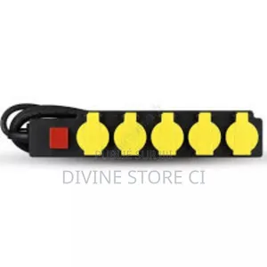 Photo - Rallonge Avec Interrupteur 5 Bloc - Jaune/Noir