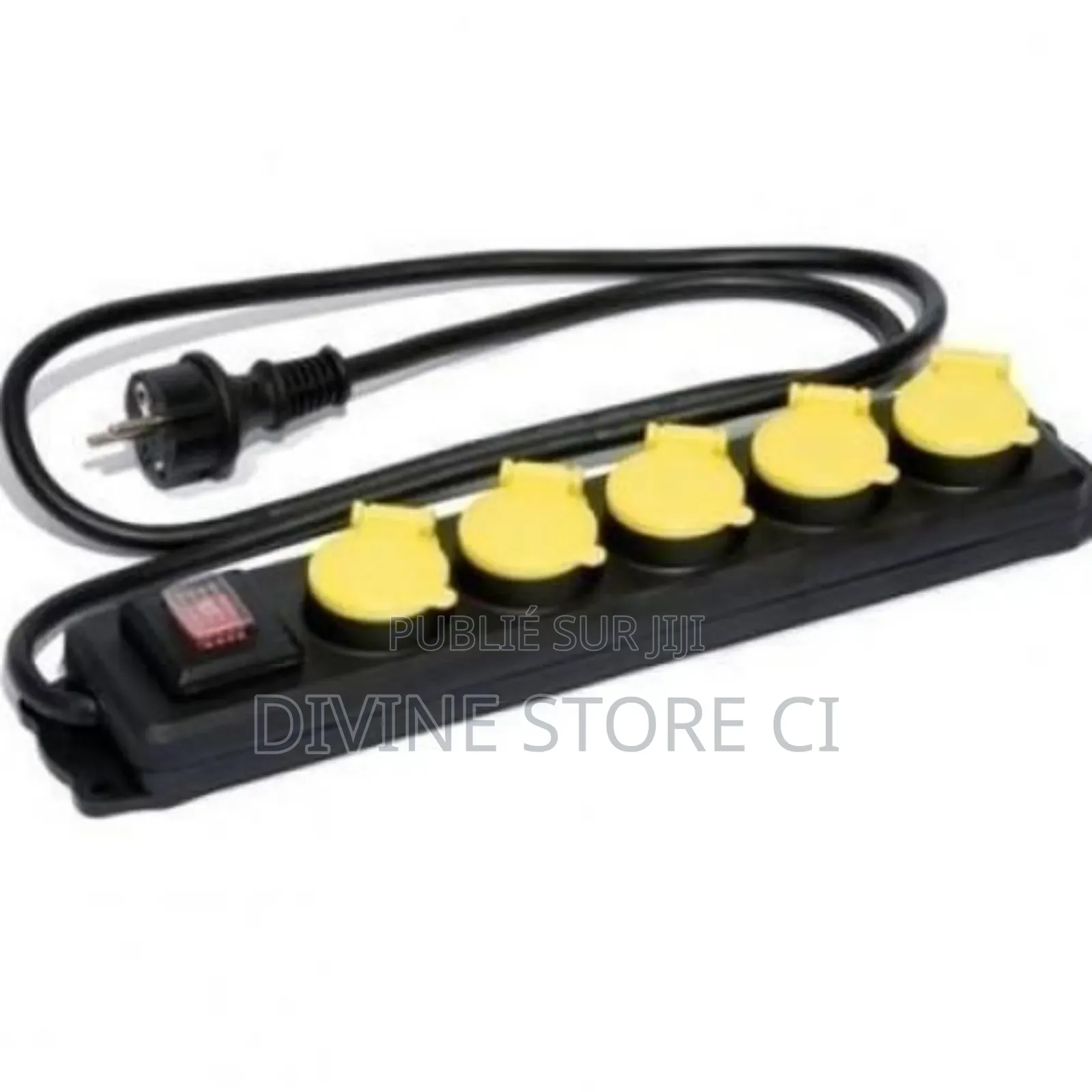 Rallonge Avec Interrupteur 5 Bloc - Jaune/Noir