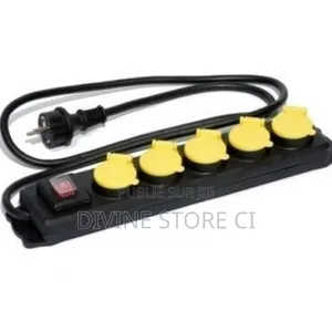 Rallonge Avec Interrupteur 5 Bloc - Jaune/Noir