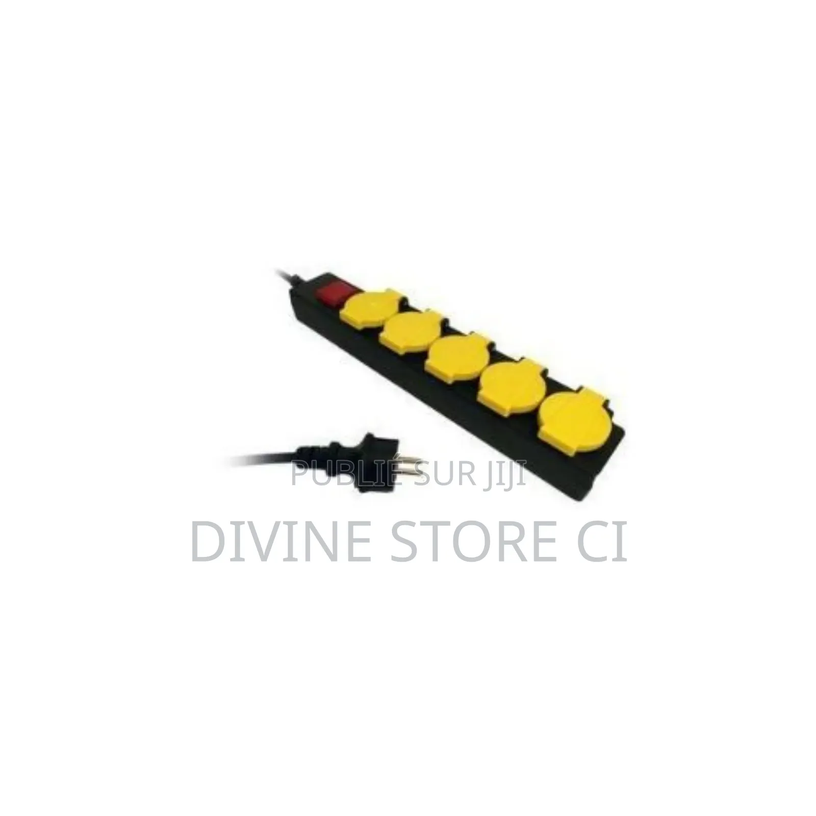 Rallonge Avec Interrupteur 5 Bloc - Jaune/Noir