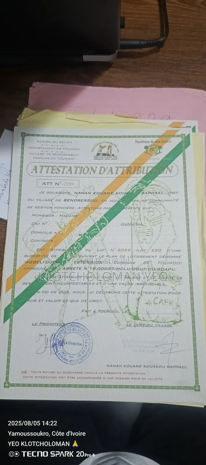 Vente De Terrains À Toumodi