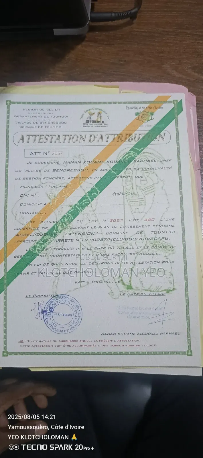 Vente De Terrains À Toumodi