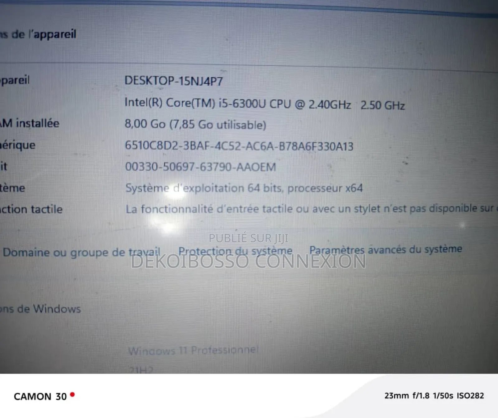 Ordinateur Portable HP 650 G2 8GB Intel Core I5 SSD 256GB