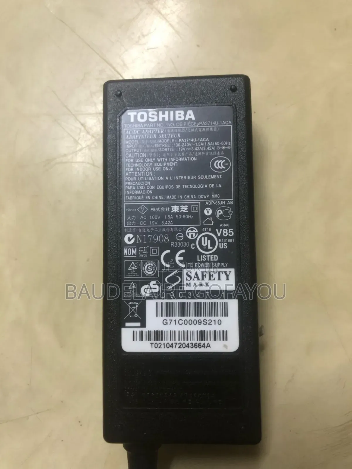 Chargeur Ordinateur Toshiba