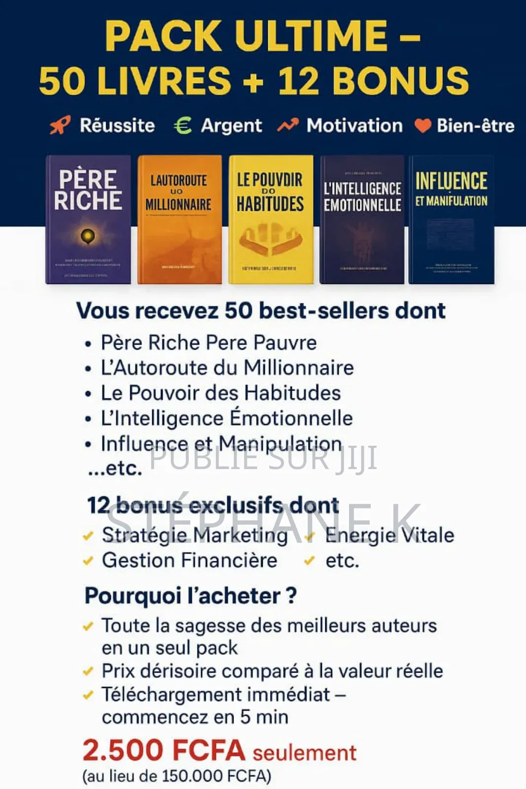 50 Livres (Motivation _sante ) À Prix Gratuit+Des Ultras Bonus À Vie