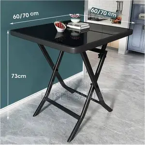 Table Pliable Vitrée/Noir