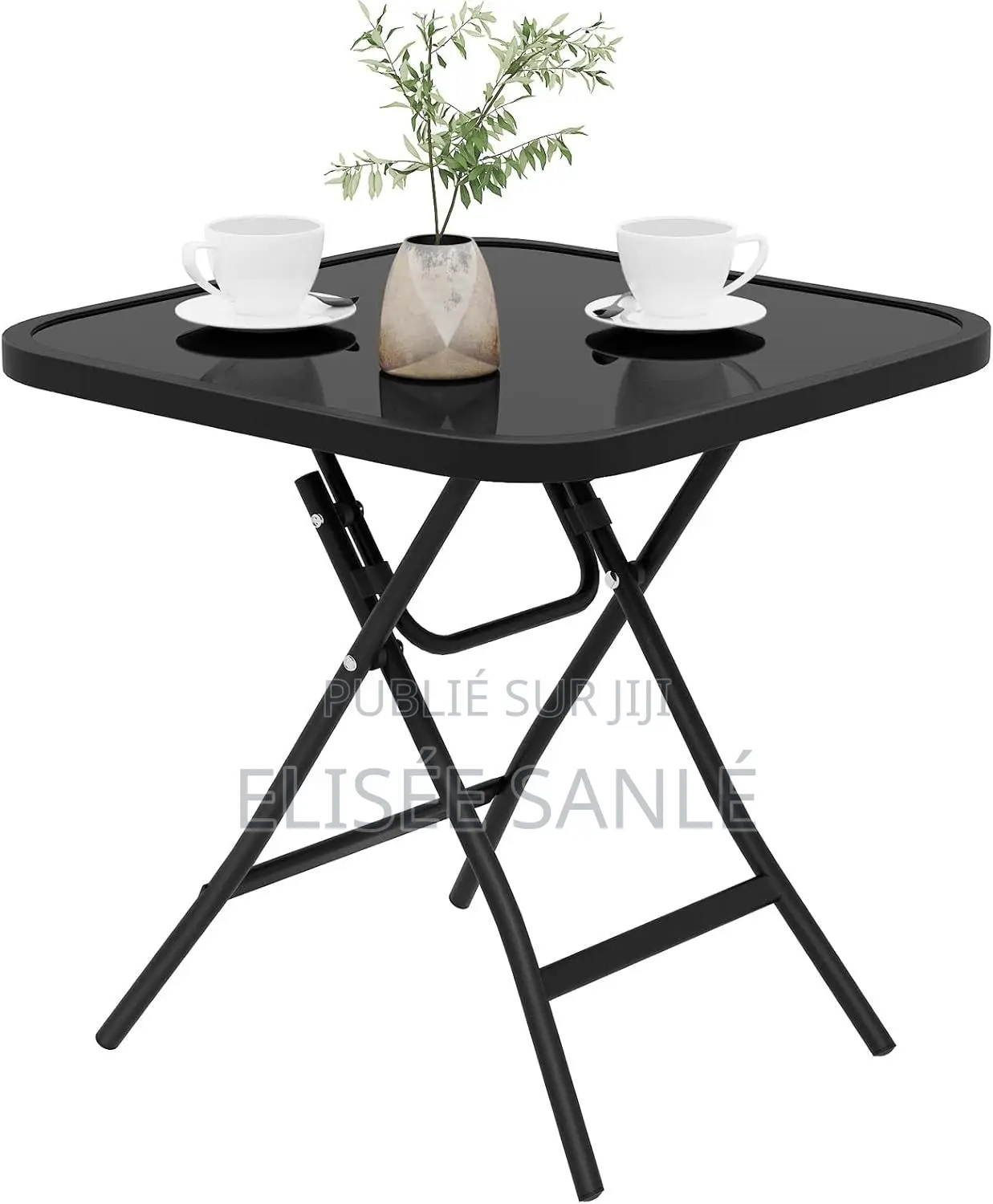 Table Pliable Vitrée/Noir
