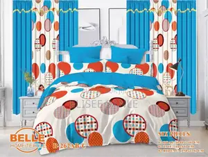 2 Draps House + 2 Rideaux +2 Taies Oreiller