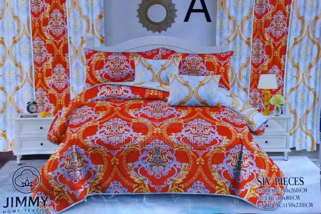 2 Draps House + 2 Rideaux +2 Taies Oreiller