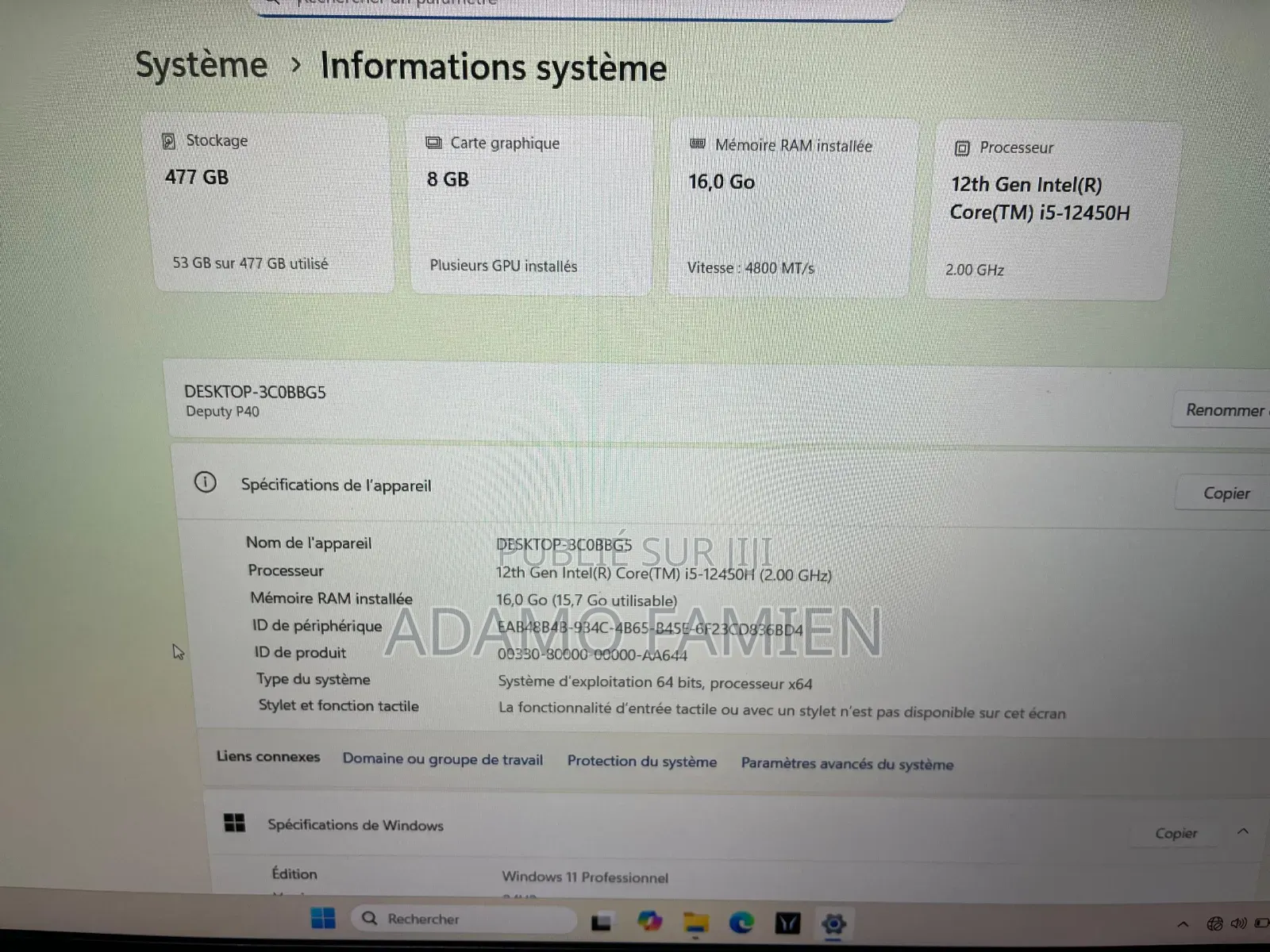 Ordinateur Portable Medion 16GB Intel Core I5 SSD 512GB