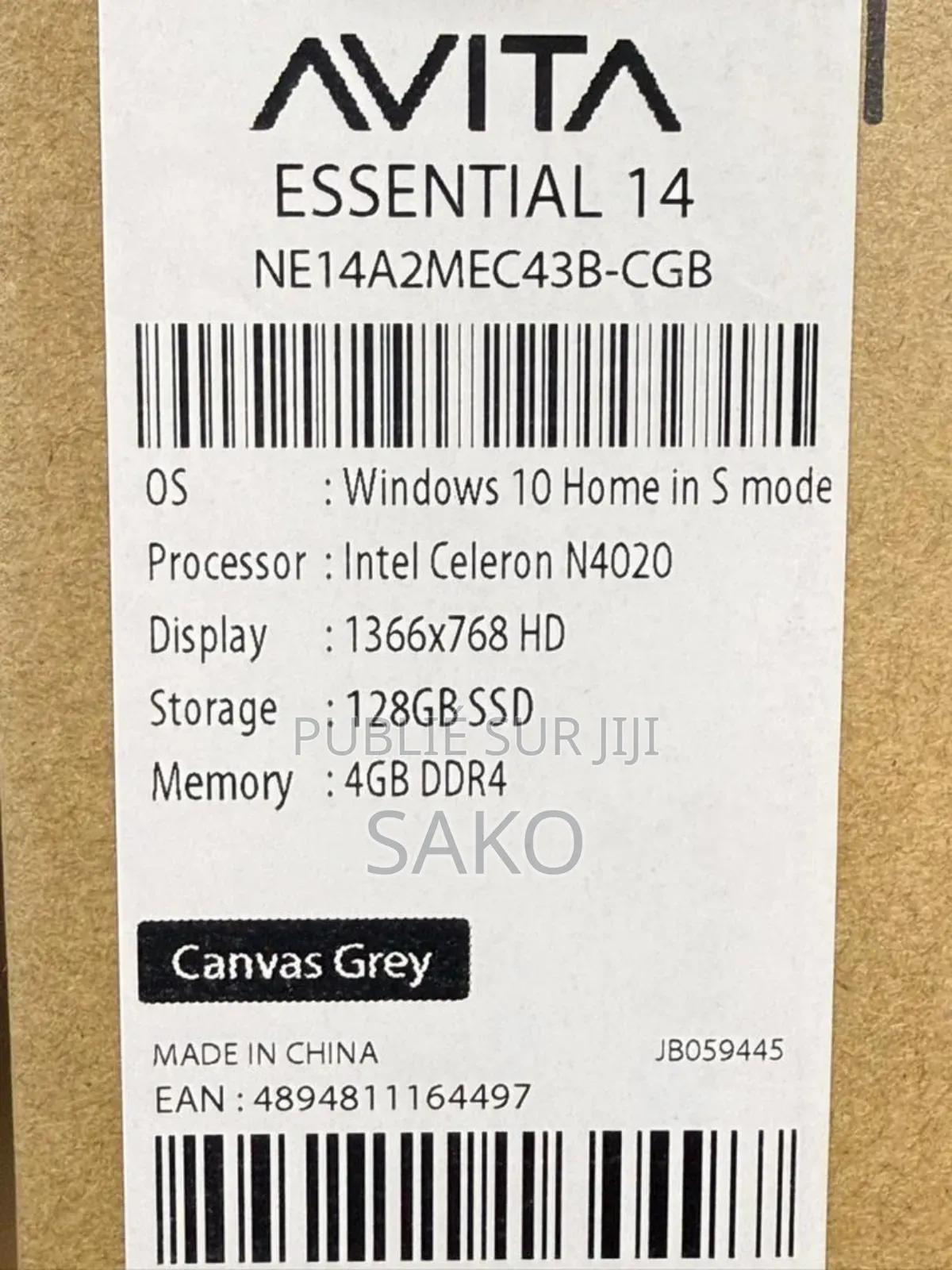 New Ordinateur Portable Avita Essential 14 4GB Intel Celeron SSD 128GB