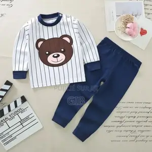 Photo - Fahsion Pyjama Enfant 100% Coton À Manches Longues – Motif Ours Mignon