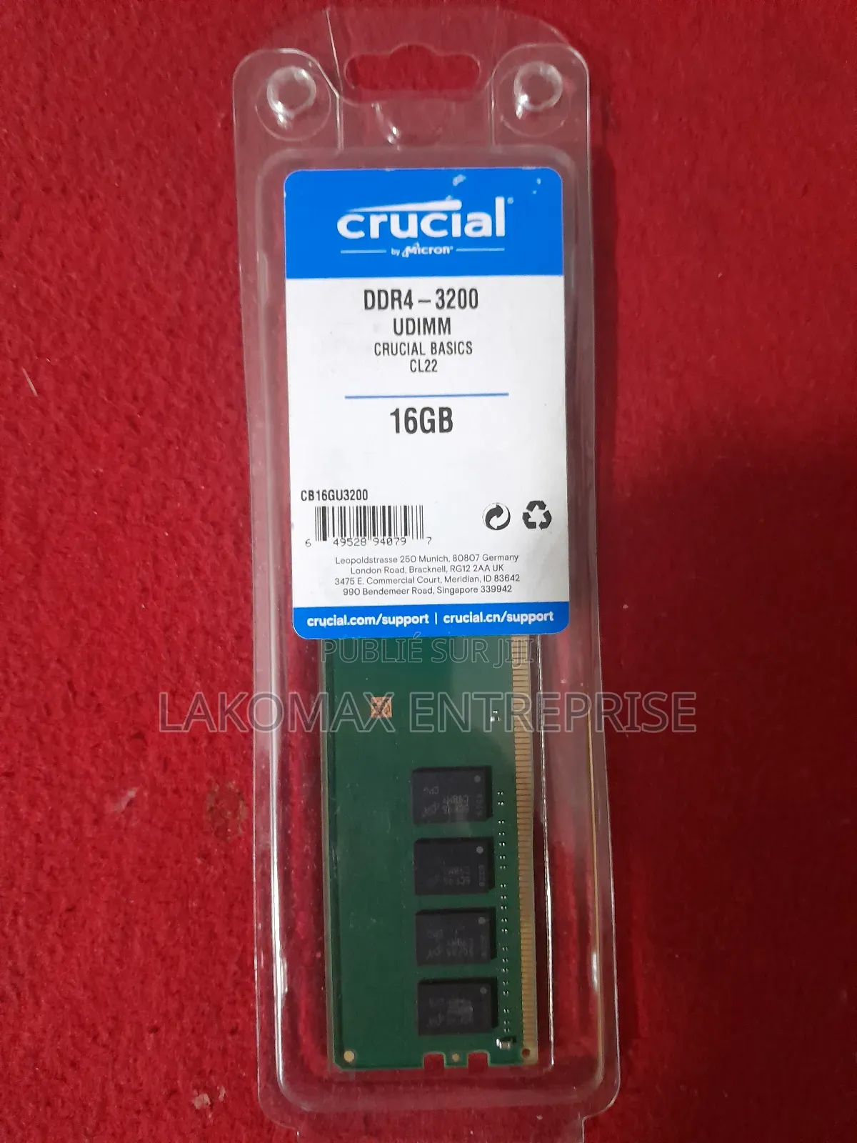 Ram Ddr4 16go Crucial Bureau