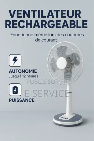 Photo - Ventilateur Rechargeable Sur Pied