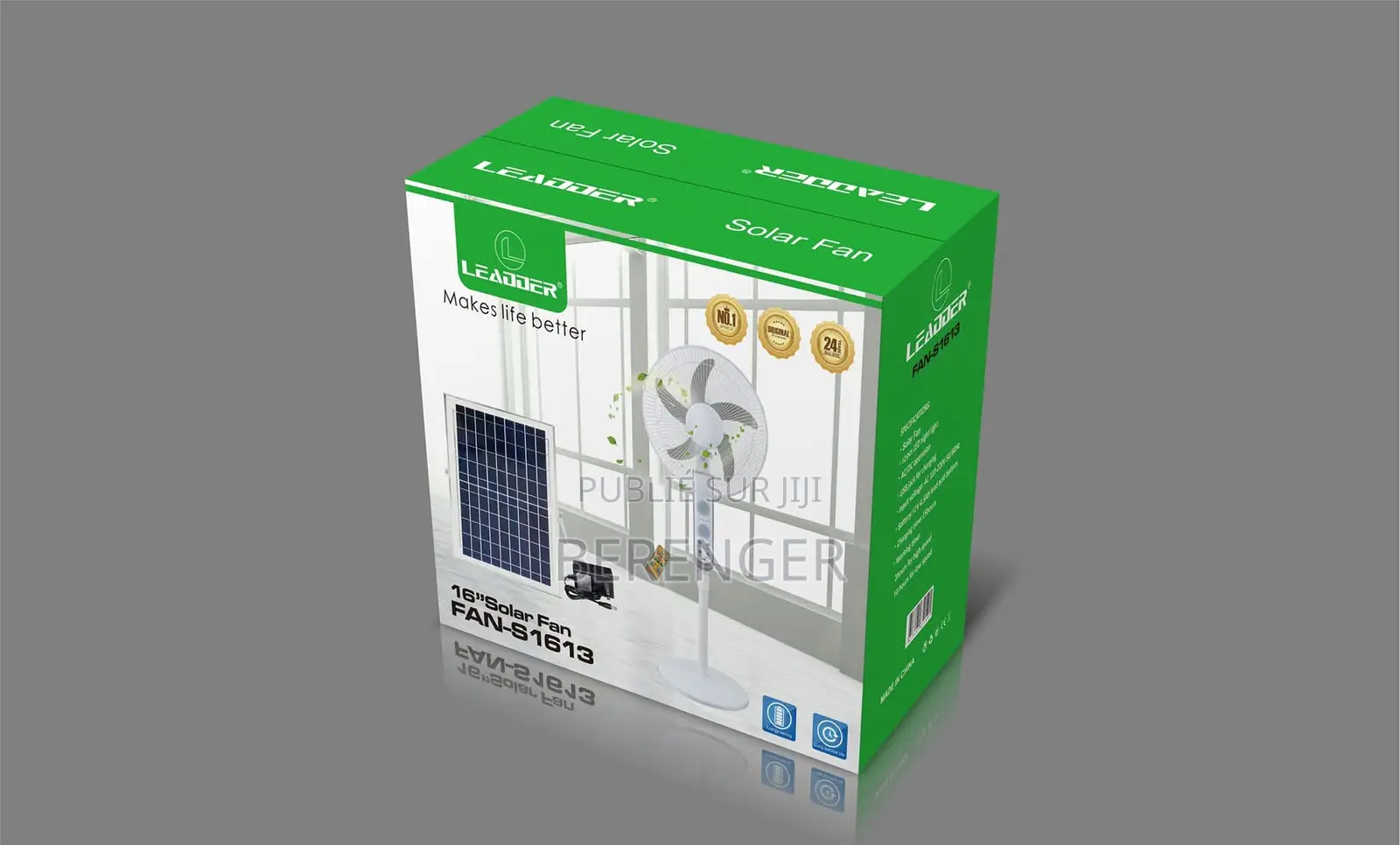 Ventilateur Solaire Rechargeable 16 Pouces