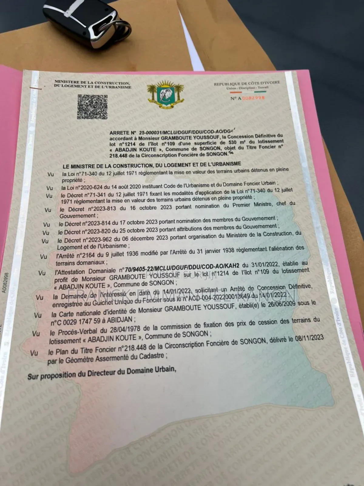 Terrain 500m2 a Songon