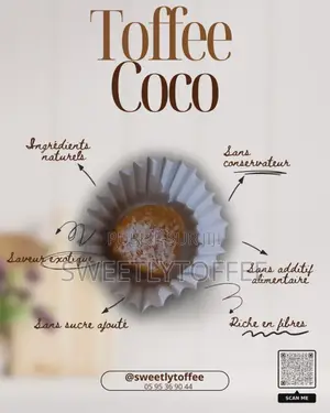 Toffis Au Lait Variés en Saveurs (Coco, Cajou, Arachide, Café, Baobab)