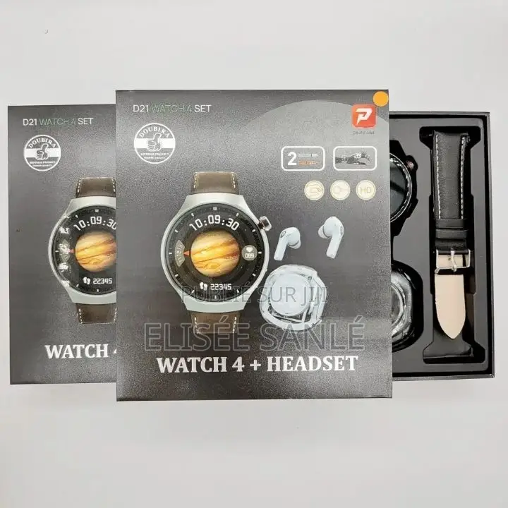 Montre Connectée D21 Watch 4 + Écouteurs Sans Fil