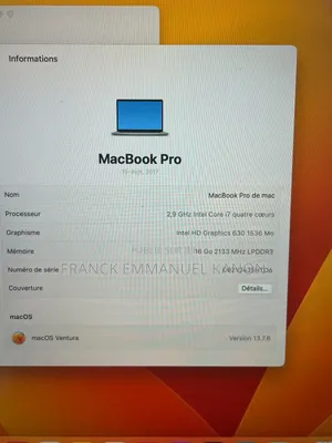 Ordinateur Portable Apple MacBook 2017 16GB Intel SSD 256GB